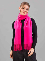 Pink Solid Woolen Muffler - TOSSIDO