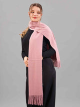 Pink Solid Woolen Muffler - TOSSIDO