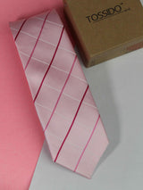 Pink Stripe Woven Necktie - TOSSIDO