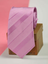 Pink Stripe Woven Necktie - TOSSIDO