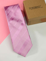 Pink Stripe Woven Necktie - TOSSIDO