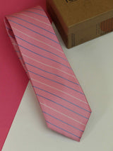 Pink Stripe Woven Silk Necktie - TOSSIDO