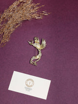 Pink & White Enamel Phoenix Brooch - TOSSIDO