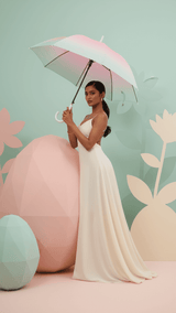 Pink & White Merger Umbrella - TOSSIDO