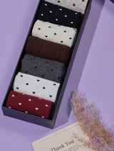 Polka Dot Frill Cuff Socks – Pack of 7 - TOSSIDO