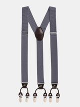 Premium Grey Elastic Suspender with Vegan Leather Patch - TOSSIDO