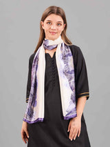 Purple Abstract Printed Stole - TOSSIDO
