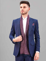 Purple Abstract Reversible Stole & Pocket Square Set - TOSSIDO