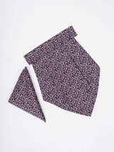 Purple Abstract Woven Cravat & Pocket Square Set - TOSSIDO