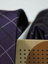 Purple Check Necktie & Pocket Square Giftset - TOSSIDO