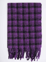 Purple Check Woolen Muffler - TOSSIDO