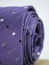 Purple Dot Woven Necktie - TOSSIDO