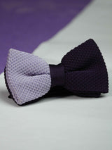 Purple Dual - Tone Knitted Bow Tie - TOSSIDO