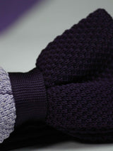 Purple Dual - Tone Knitted Bow Tie - TOSSIDO