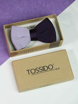 Purple Dual - Tone Knitted Bow Tie - TOSSIDO