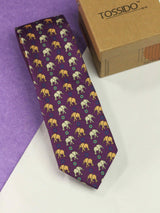 Purple Elephant Necktie - TOSSIDO