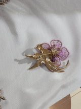 Purple Floral Brooch - TOSSIDO