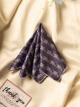 Purple Floral Jacquard Pocket Square - TOSSIDO