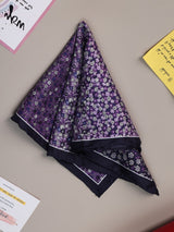 Purple Floral Silk Pocket Square - TOSSIDO