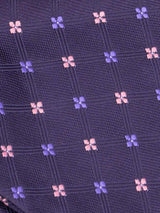 Purple Floral Woven Ascot & Pocket Square - TOSSIDO