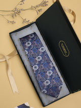 Purple Floral Woven Silk Necktie - TOSSIDO