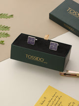 Purple Geometric Cufflinks - TOSSIDO