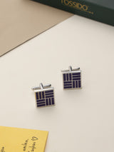 Purple Geometric Cufflinks - TOSSIDO