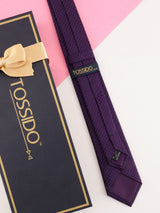Purple Geometric Silk Necktie - TOSSIDO