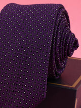 Purple Geometric Silk Necktie - TOSSIDO