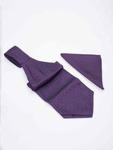 Purple Geometric Woven Ascot & Pocket Square - TOSSIDO