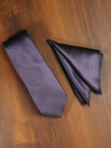 Purple & Grey Necktie & Pocket Square Giftset - TOSSIDO