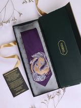 Purple Hand - Painted Woven Necktie - Koi Fish - TOSSIDO