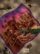 Purple Lucknow Bara Imambara City Scarf - TOSSIDO