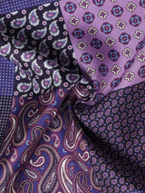 Purple Multipattern Silk Pocket Square - TOSSIDO