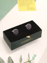 Purple Paisley Cufflinks - TOSSIDO