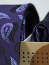Purple Paisley Necktie & Pocket Square Giftset - TOSSIDO