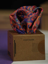 Purple Paisley Pocket Square - TOSSIDO