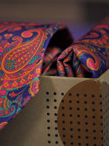 Purple Paisley Printed Necktie and Pocket Square Set - TOSSIDO