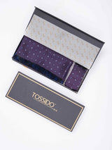 Purple Paisley Reversible Stole & Pocket Square Set - TOSSIDO