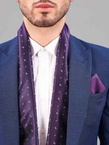 Purple Paisley Reversible Stole & Pocket Square Set - TOSSIDO