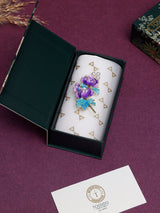 Purple Peony Pearl Spray Brooch - TOSSIDO