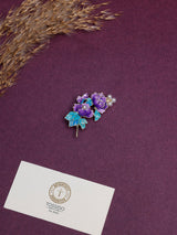 Purple Peony Pearl Spray Brooch - TOSSIDO