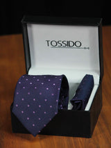 Purple Polka Necktie & Pocket Square Giftset - TOSSIDO