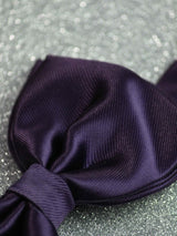 Purple Solid Bowtie & Pocket Square Set - TOSSIDO
