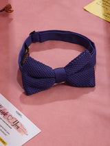 Purple Solid Knitted Bowtie - TOSSIDO