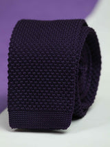Purple Solid Knitted Necktie - TOSSIDO