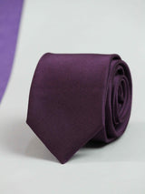 Purple Solid Skinny Necktie - TOSSIDO