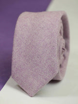 Purple Solid Wool Skinny Necktie - TOSSIDO