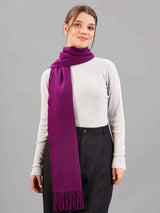 Purple Solid Woolen Muffler - TOSSIDO
