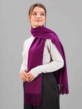 Purple Solid Woolen Muffler - TOSSIDO